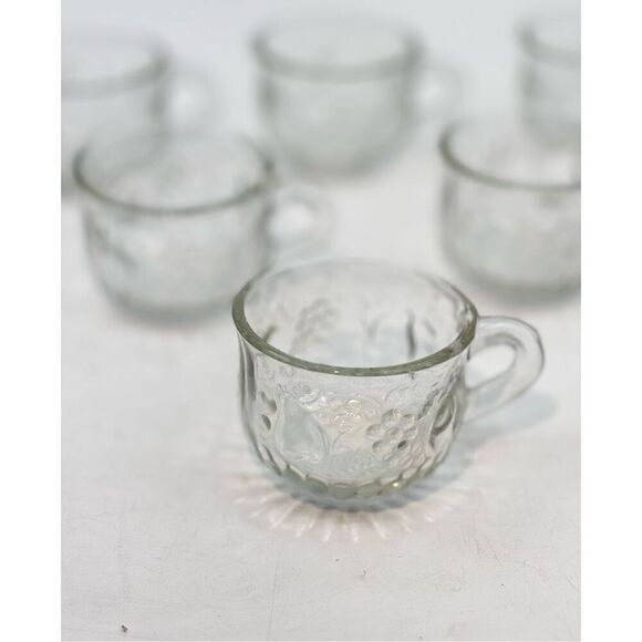 Glass punch bowl glasses / mugs (6) - Picture 5 of 10
